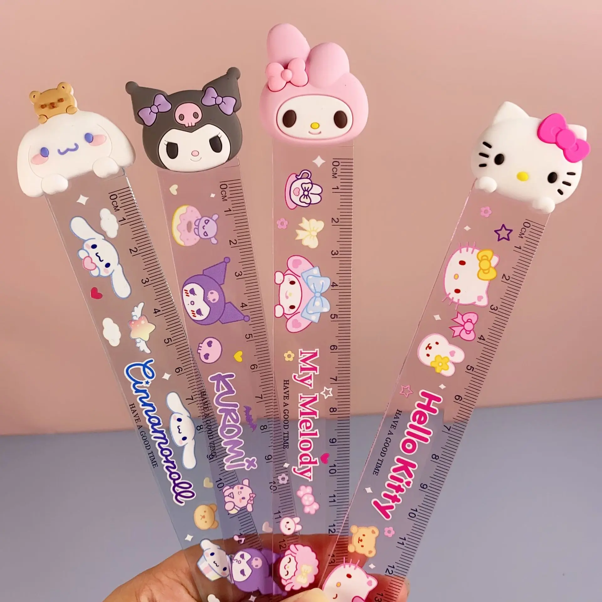 

15cm Sanrio Stationery Ruler Cute Cartoon My Melody Kuromi Cinnamoroll Hello Kitty Kawaii Modeling Student School Supplies Gift