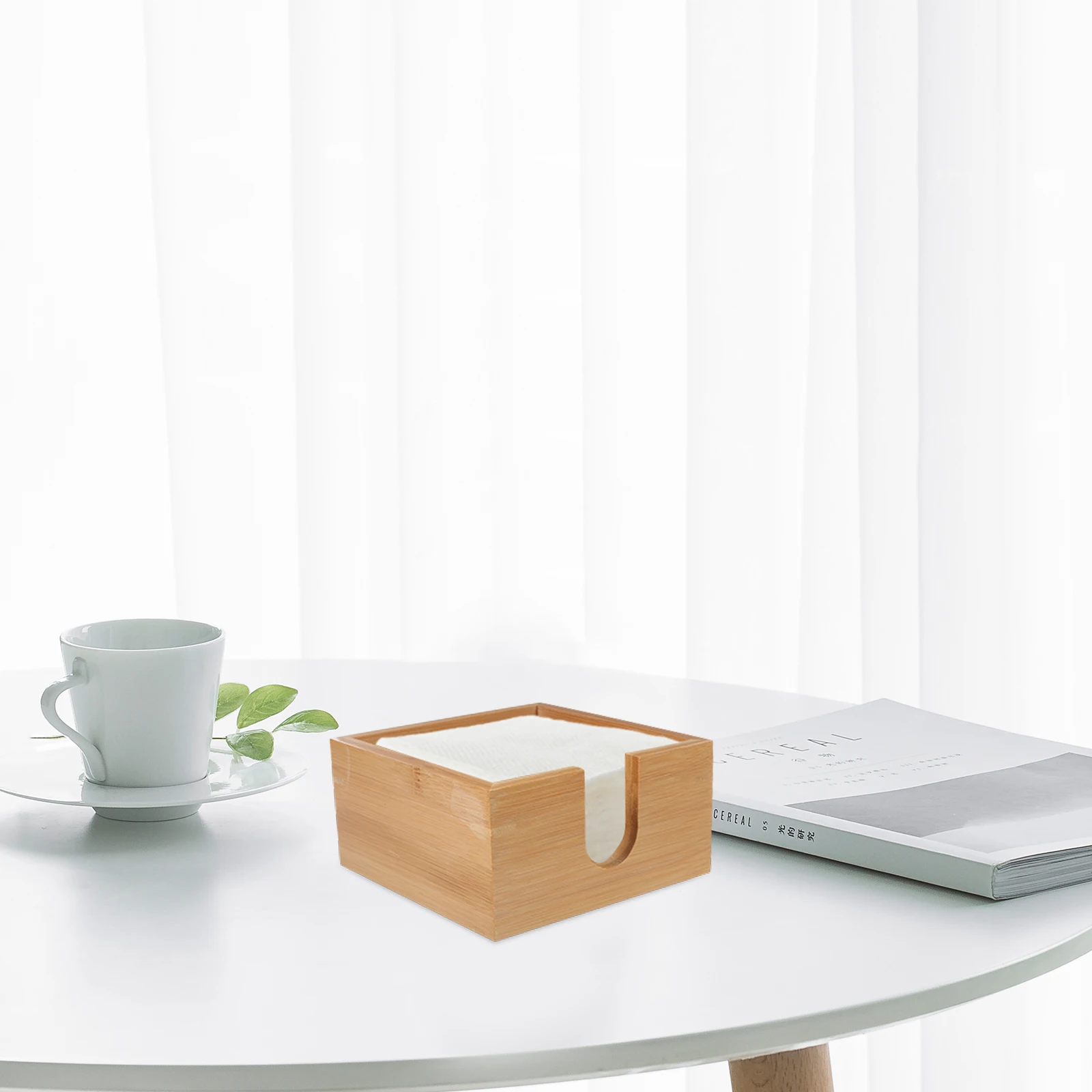 

Napkin Holder Bamboo Paper Napkin Dispenser Decorative Holder for Table Kitchen Dining Bathroom Multipurpose Use