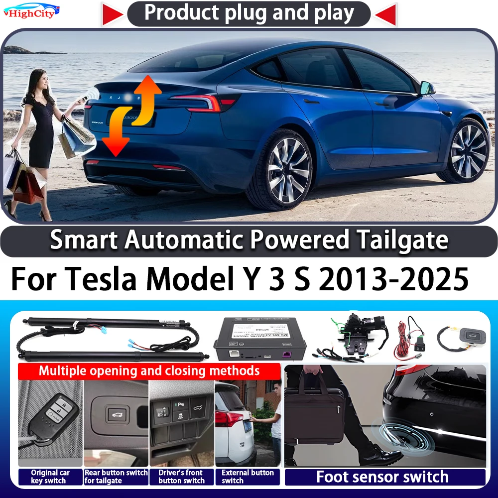 For Tesla Model Y 3 S 2013-2025 OEM Smart Automatic Powered Tailgate Key Control Trunk Lift Close Kit Electric Power Tailgate