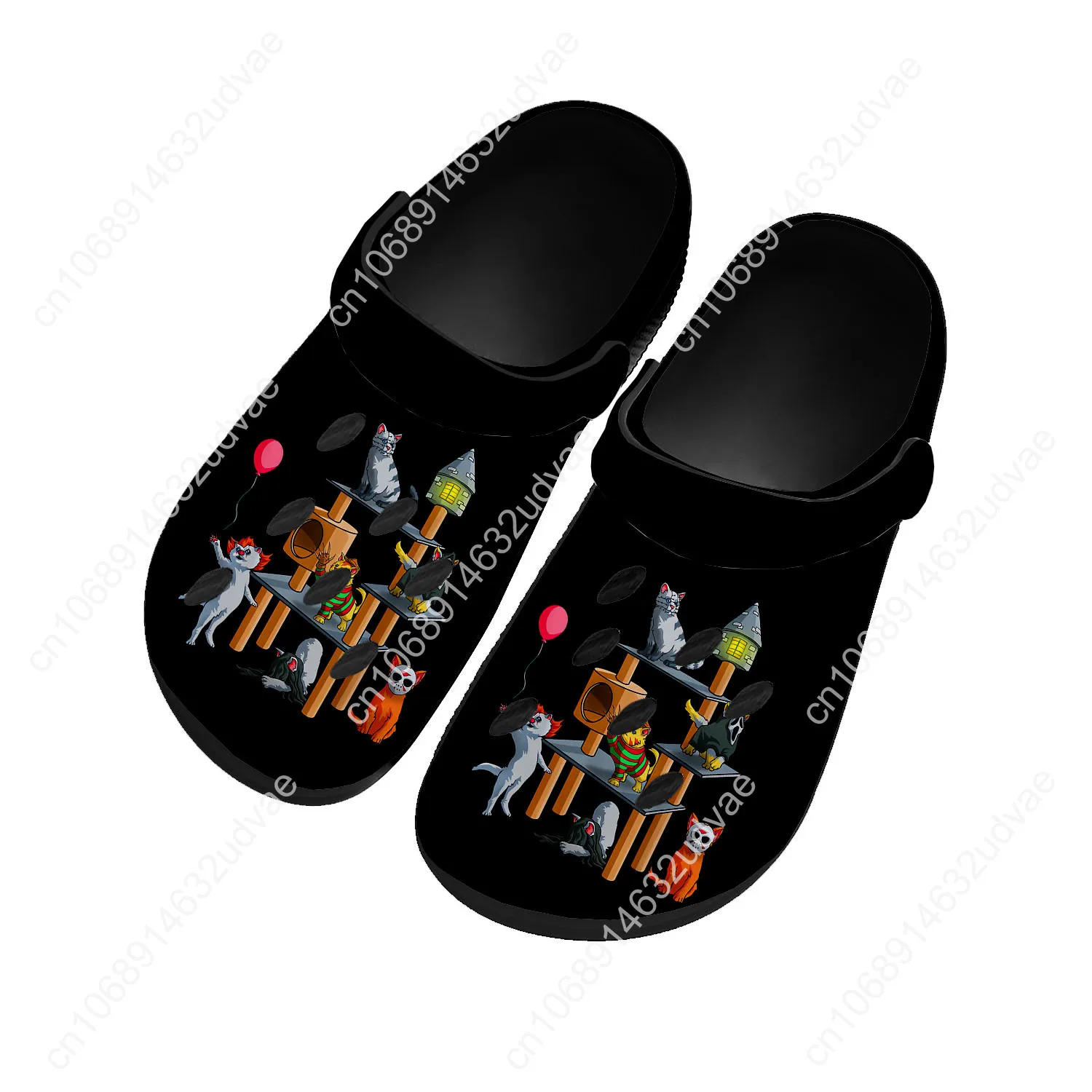 Sandalias de películas de terror para gatos, zapatos de agua a la moda para el hogar para mujeres y adolescentes, zapatillas con agujeros para la playa, transpirables y cómodas para jardín de alta calidad