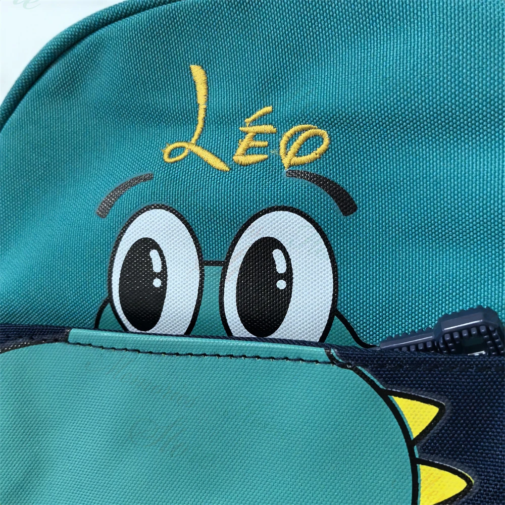 Kid\'s Cartoon Dinosaur Backpack Personalized Name Children\'s Kindergarten Cute Schoolbag Custom Embroidered Children\'s Day Gift