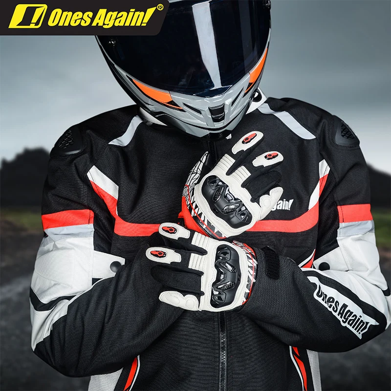 

Newest Ones Again! Summer High-end Genuine Goatskin Leather Motorcycle Gloves Carbon Fiber Men's Racing Travel Riders Gloves