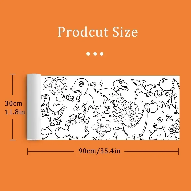 Children\'s Drawing Roll DIY Coloring Paper Roll Color Filling Paper Graffiti Scroll Paper-cut for Kids Painting Educational Toys