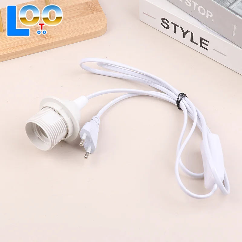 1,8 м вилка европейского/американского стандарта E27, держатель основания лампы с полными зубьями, шнур питания, подвесной подвесной светодиодный светильник, розетка, адаптеры для шнура с переключателем