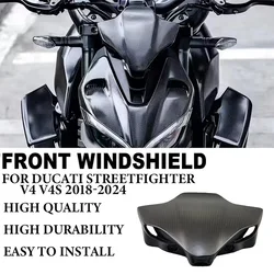 100% Carbon Fiber or ABS Front fairing cover Windshield deflector for Ducati Streetfighter V4 V4S 2018-2024 windshield cover