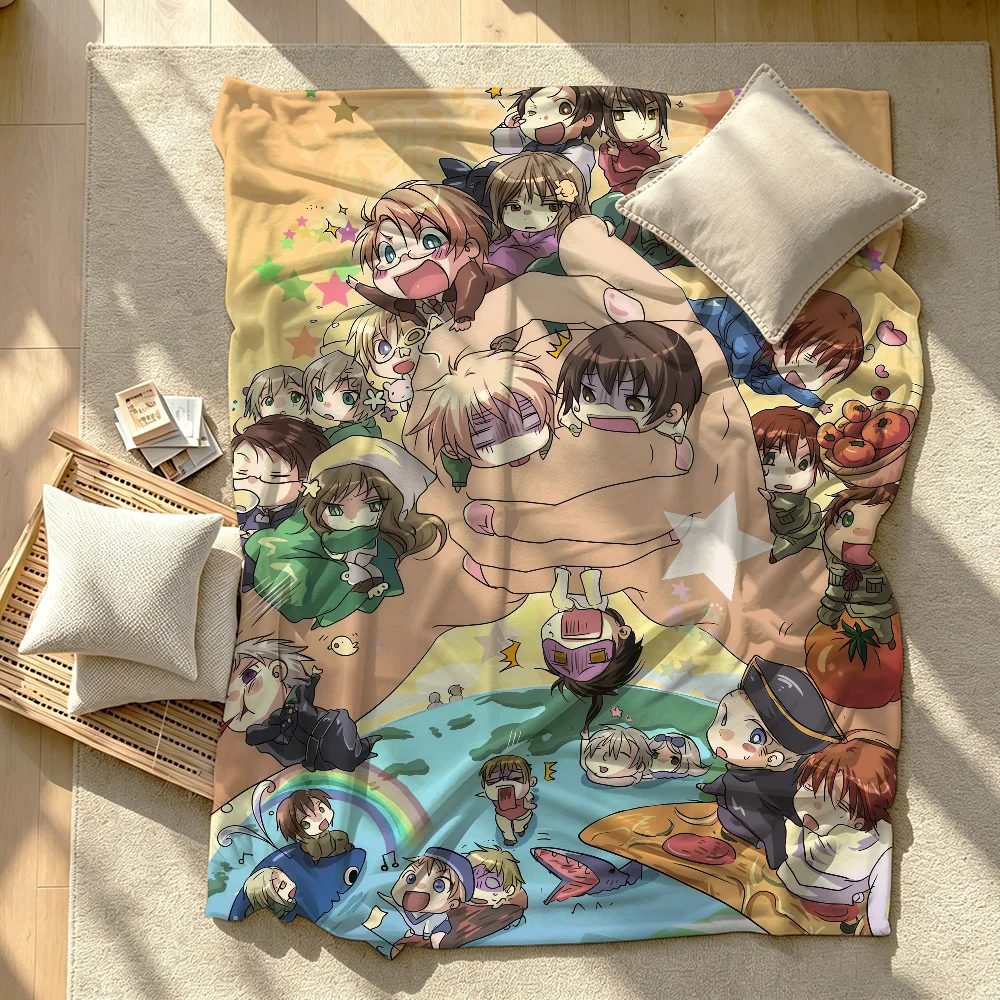 Cartoon Hetalia Axis Blanket Soft Skin Friendly And Thick Suitable For Bedroom Living Room Bed Sofa Camping Office Gift