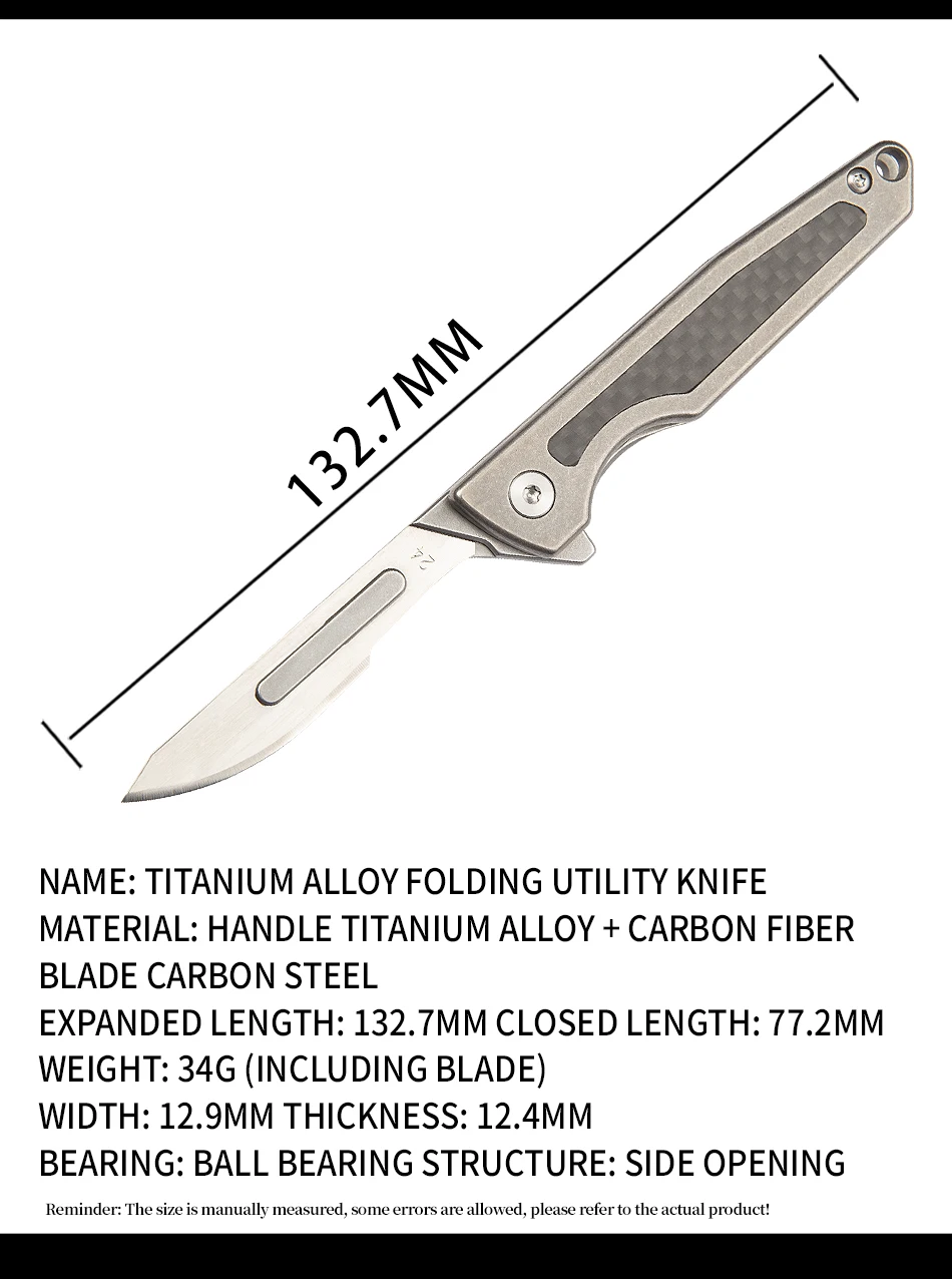 Titanium Alloy Scalpel Folding Knife Outdoor Survival Camping Portable EDC Tool High Hardness Multifunctional Uility Knife