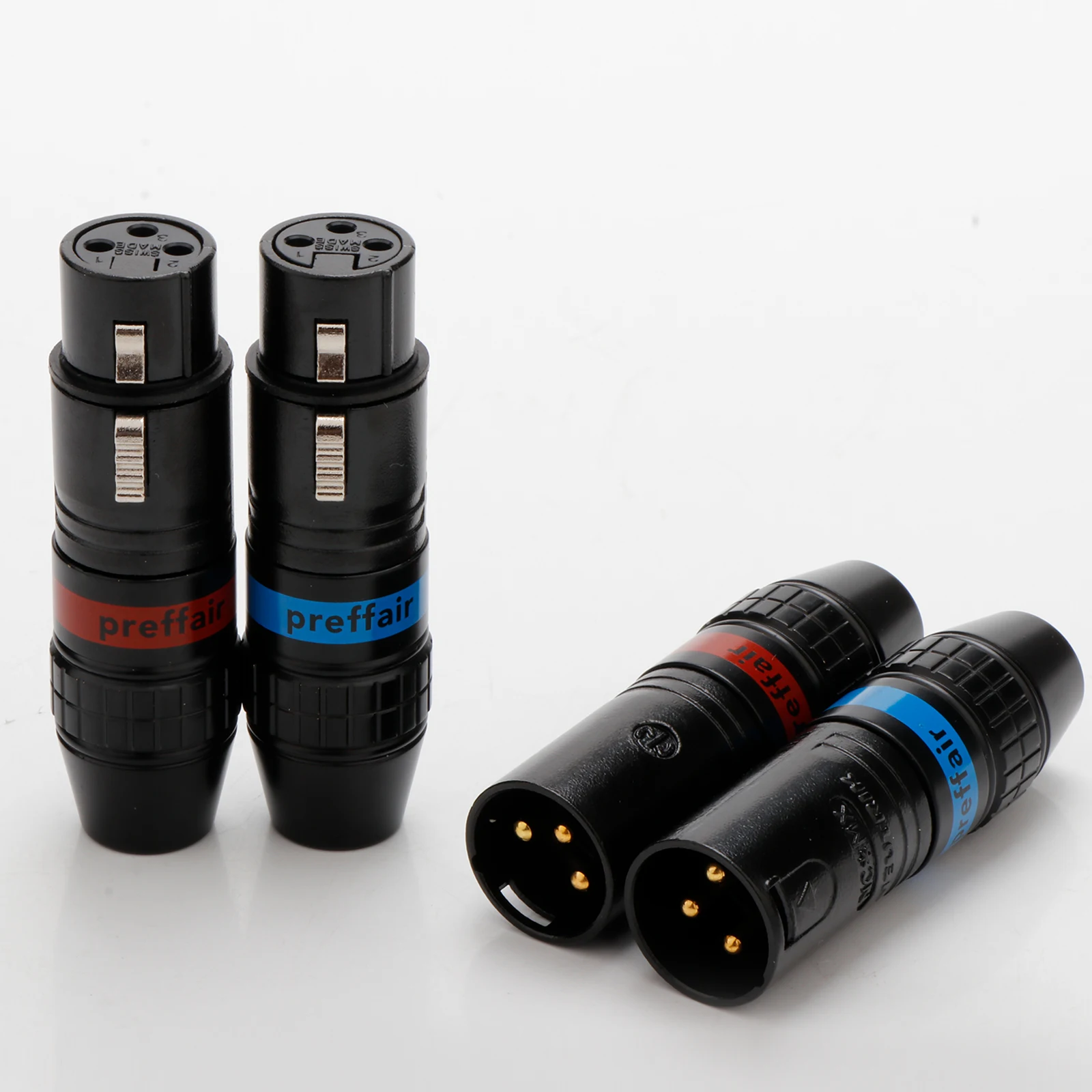 4pcs 3Pin XLR Audio Connector HIFI Brass Gold Plated XLR Interconnect Cable jack Adapter for DIY XLR Cable