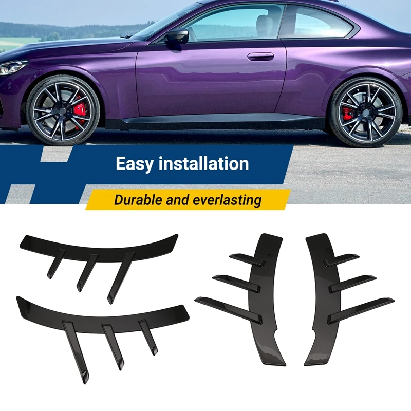 Car Front Rear Wheel Eyebrows Trim Stickers Fender Spoiler Trims For BMW 2 Series G42 MP 2021-2024 Car Accessories