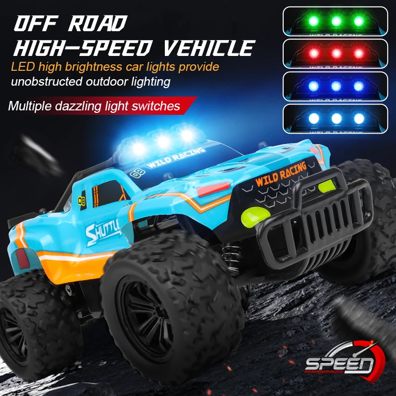 Todoterreno con Control remoto de alta velocidad de aleación recargable, coche RC Bigfoot de escalada, coche de juguete de carreras todoterreno de alta velocidad