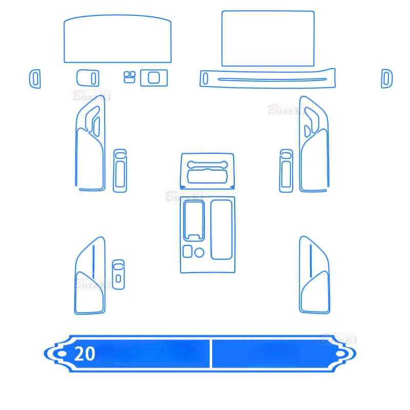 For Lincoln Aviator 2020 Screen TPU Transparent Protect Film Car Interior Sticker Gear Navigator Door Panel Car Accessories