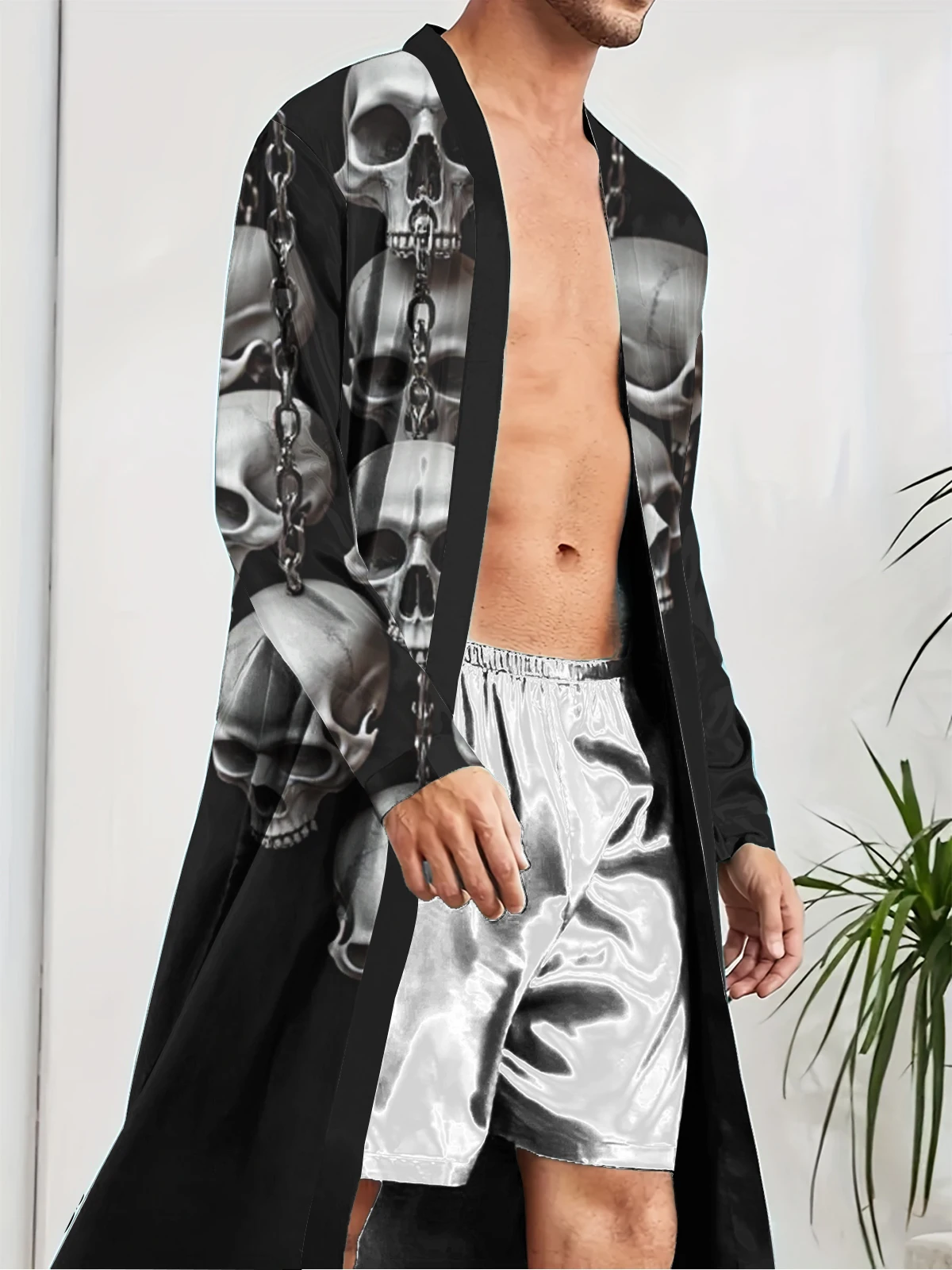 

1pcs Men's Robes 2026 Spring/Summer bath robe Sleepwear 3D Printed Graphic Men's bathrobe Breathable Robes sleepwear