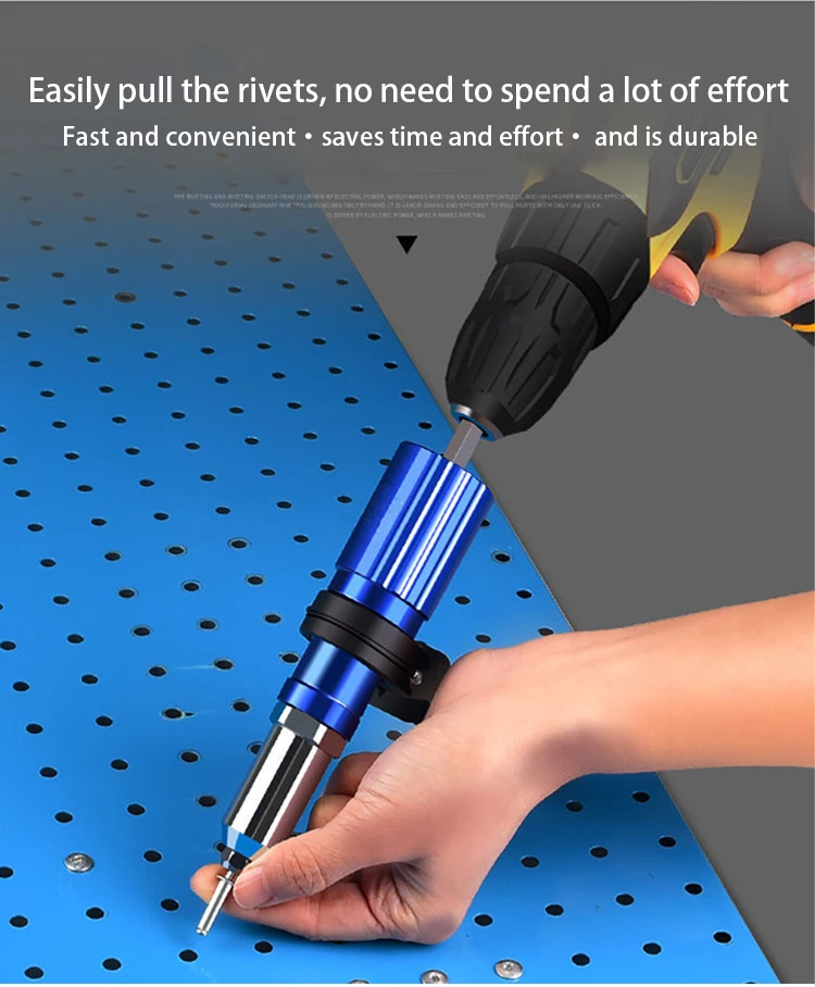 Electric Rivet Gun 2.4mm-4.8mm Rivet Nut Gun Drill Adapter Cordless Riveting Tool Insert Nut Pull Rivet Tool