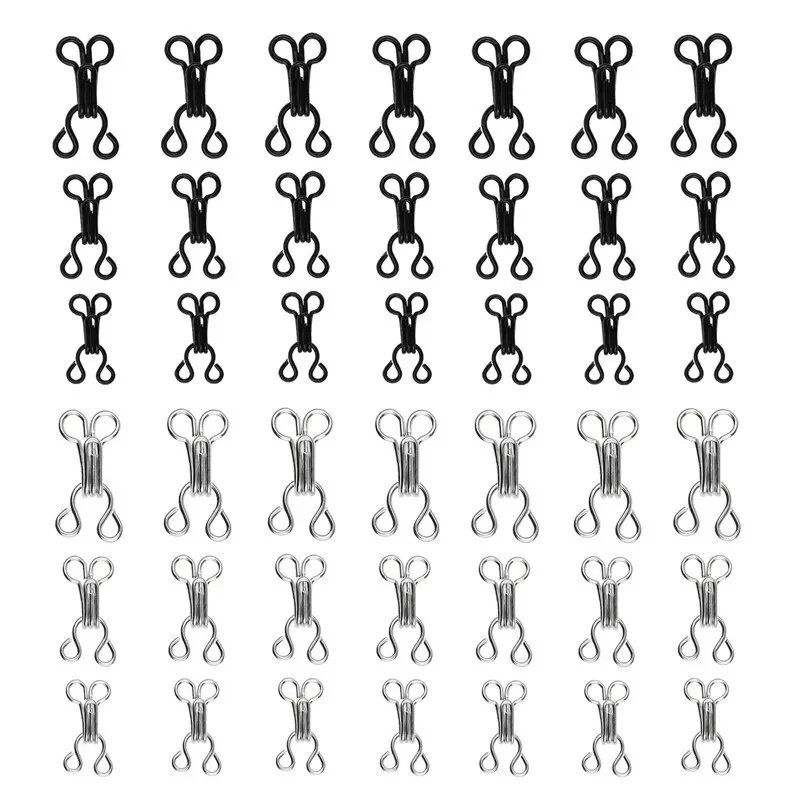 120sets/Lot Copper Invisible Metal Collar Garment Hooks Eye Buttons Bra Dress Trouser Skirt Ring Sewing accessory DIY Handicraft