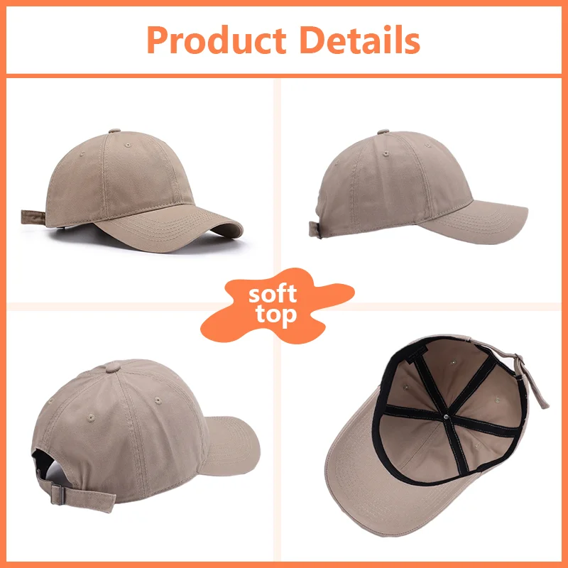 Custom Embroidery Big Head Circumference Hats Men and Women Baseball Cap Design Print Neutral Wind Fashionable Breathable Cap