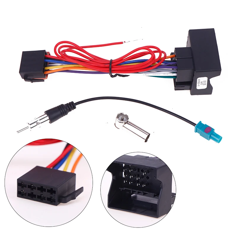 

1 Set Auto DIY Accessories Car Stereo FM Audio ISO Wiring Harness Cable Radio Antenna Wire Adapte For 207 307 407 C3 C4