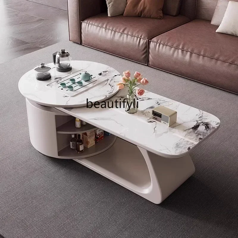 

Cy56 A16 Modern Kung Fu Coffee Table Tea Table Kettle Integrated Rectangular Home Living Room Small Apartment Retractable Stone