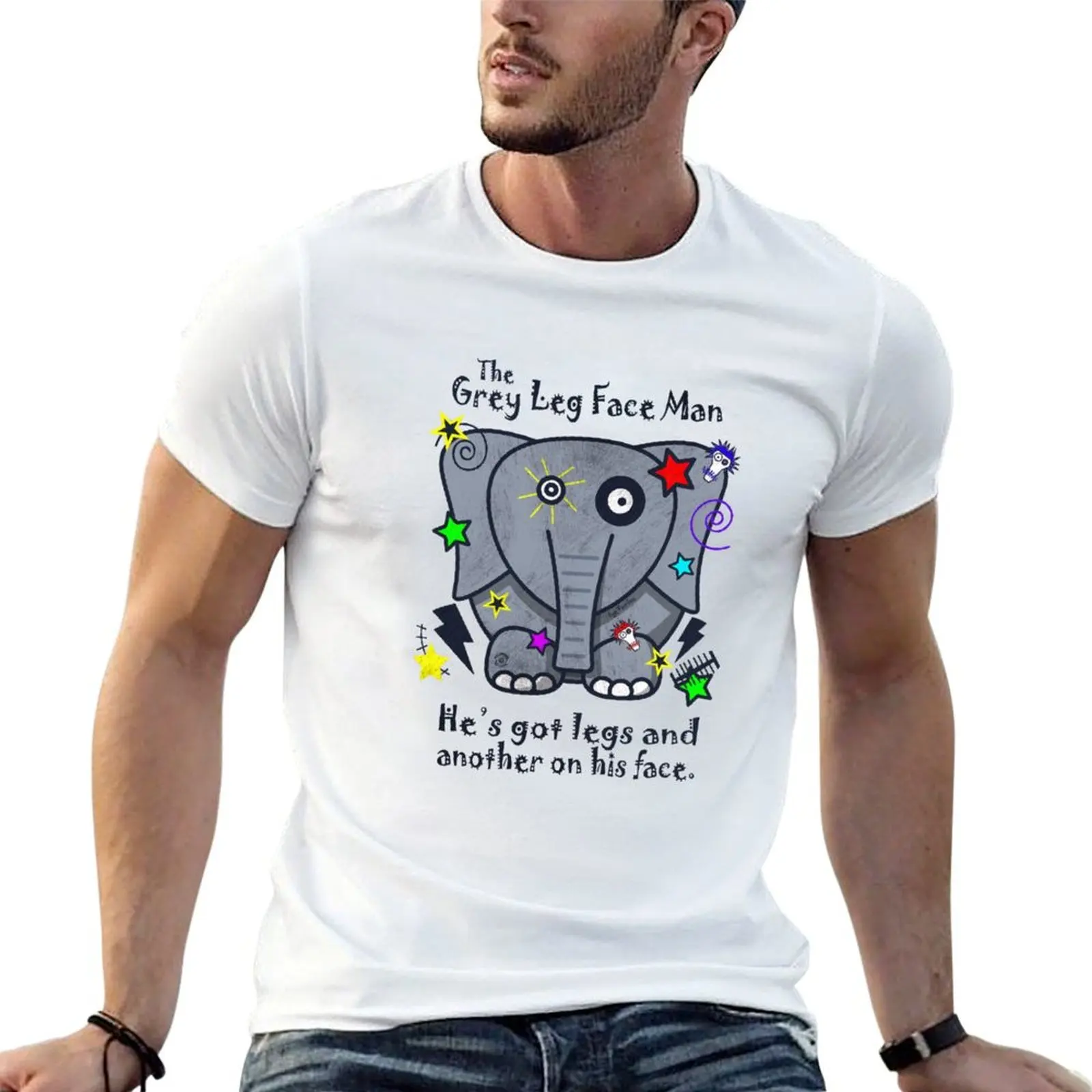Mighty Grey Leg Face Man - Eye Voodoo T-Shirt Casual Trendy Short Sleeve T-Shirt