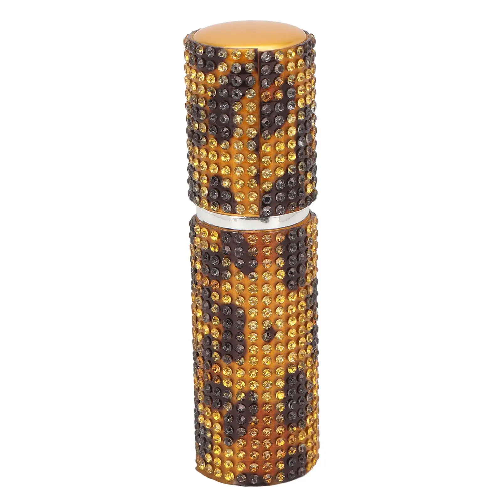 

Refillable Perfume Atomizer Bottle with Rhinestone Decor - Leopard Print, 10ml Spray, Travel-Friendly