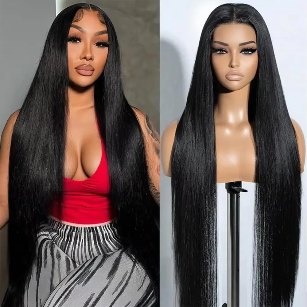 

13x4 HD Lace Frontal 46 Inch Brazilian Hair Wigs 200% Density 13x6 Bone Straight HD Lace Front Wig For Women 100% Human Hair Wig