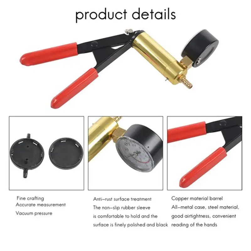 AB16-Car Manual Brake Fluid Bleeder Kit 2 In 1 Vacuum Brake Pressure Fluid Pump Vehicle Fluid& Oil Change Tool