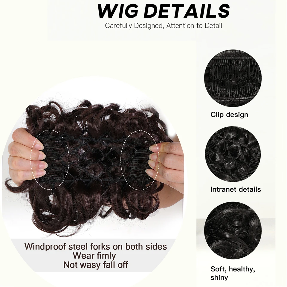 Peine grande sintético con Clip para extensión de cabello rizado, piezas de cabello moño, cubierta Updo para mujer, extensión de cabello, moño