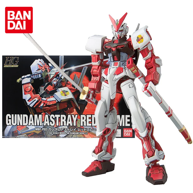 Bandai Genuine Gundam Model Kit Anime Figure HG Astray Red Frame Collection Gunpla Model Anime Action Figure Toys for Children