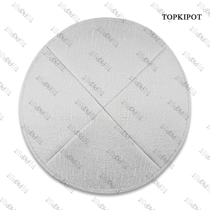 

Pure white burlap Wholesale Jacquard Kippa Judaica Hat Bar Mitzvah Cap Daily Wear Jewish Kippah Yarmulke Kippah for