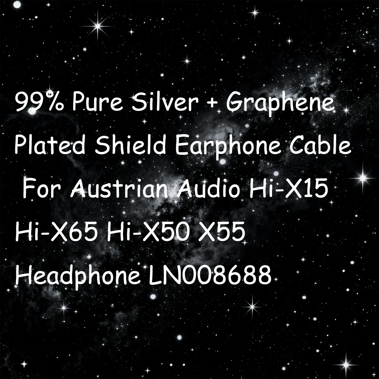

99% Pure Silver + Graphene Plated Shield Earphone Cable For Austrian Audio Hi-X15 Hi-X65 Hi-X50 X55 Headphone LN008688