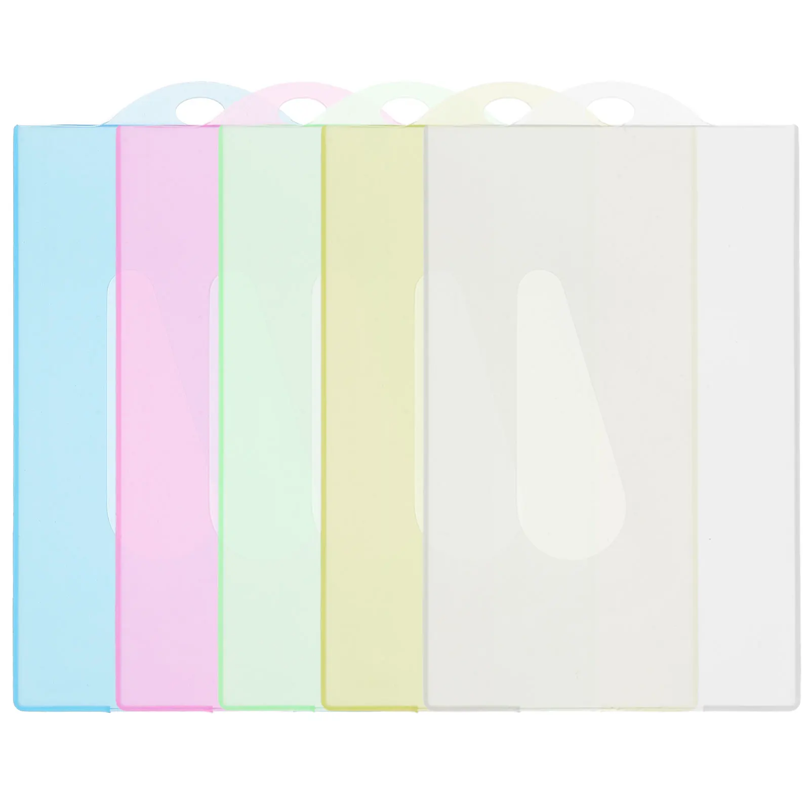 

30pcs Candy Color Card Sleeves Name Badge Holders Clear Plastic ID Badge Covers Anti-Scratch Card Protectors for