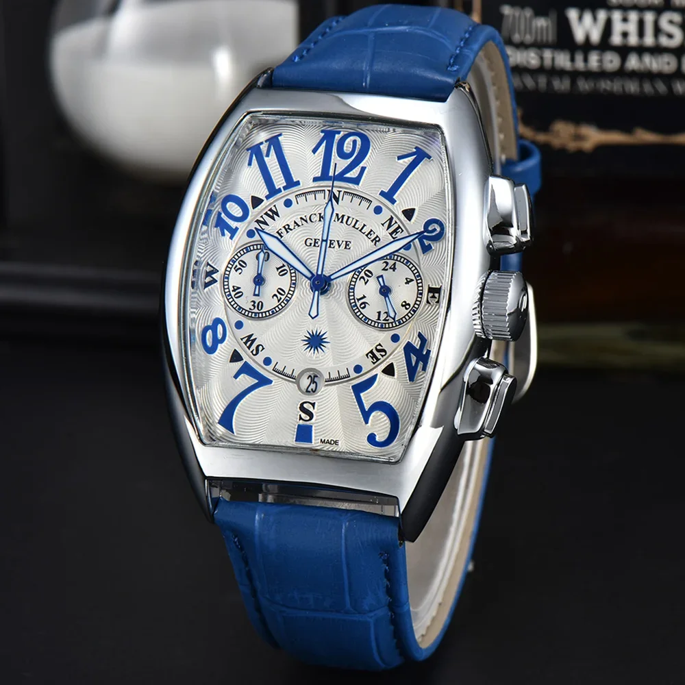 

Top FRANCK MULLER Brand Geneva Watches For Mens Multifunction Chronograph WristWatch Fashion Business Sports AAA Male Clocks