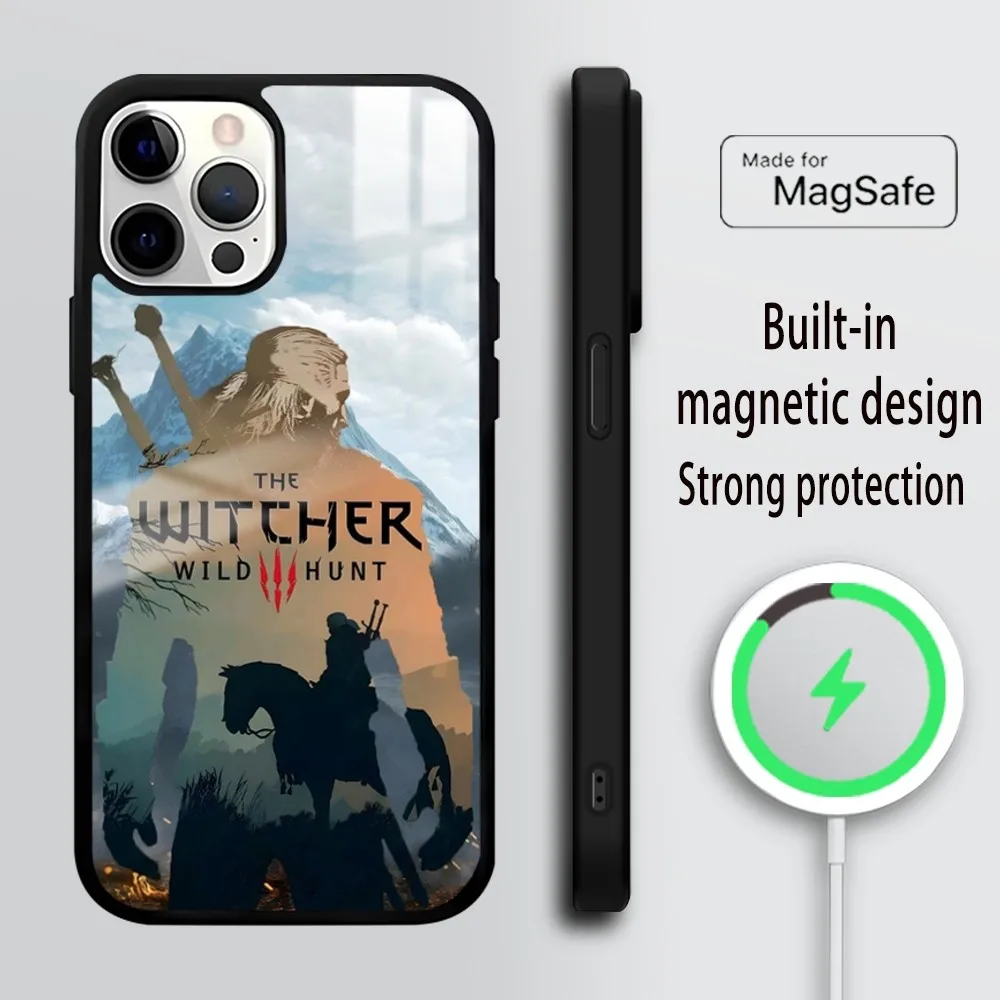 Game T-The W-Witcher-s 3 Phone Case For iPhone 16 15 14 13 12 11 Pro Max Plus Mini Magsafe Mirror Wireless Magnetic Cover