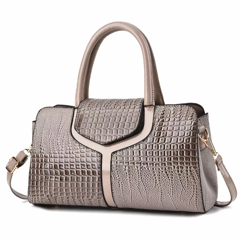 Fashionable New Women\'S Handbag Classic Retro Shoulder Bag Large Capacity Crocodile Pattern Crossbody Bag Minimalist Tote Bag