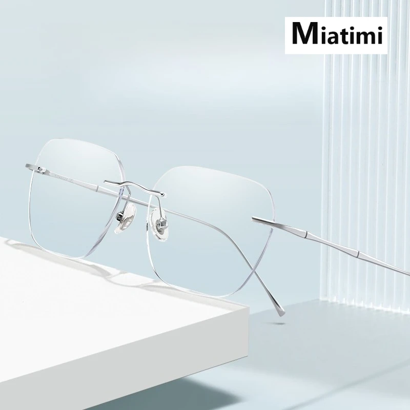 

2026 Fashion Eyeglasses frames Retro Pure Titanium Rimless Eyewear Business Prescription Glasses Frame Men Women