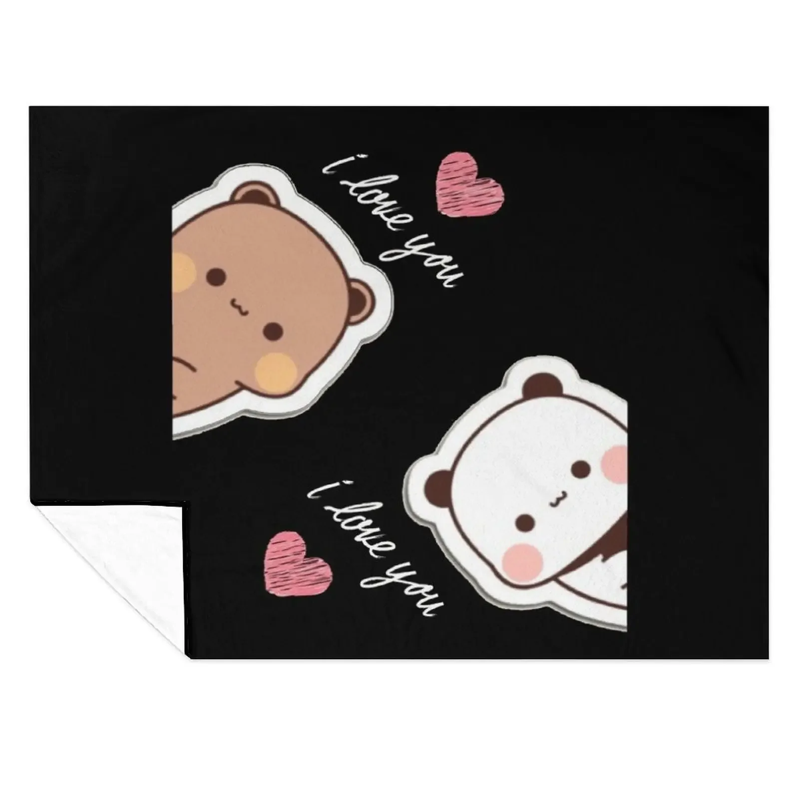 

I love you Bear and Panda Dudu and Bubu Throw Blanket Beach Travel Plaid on the sofa Thin Blankets