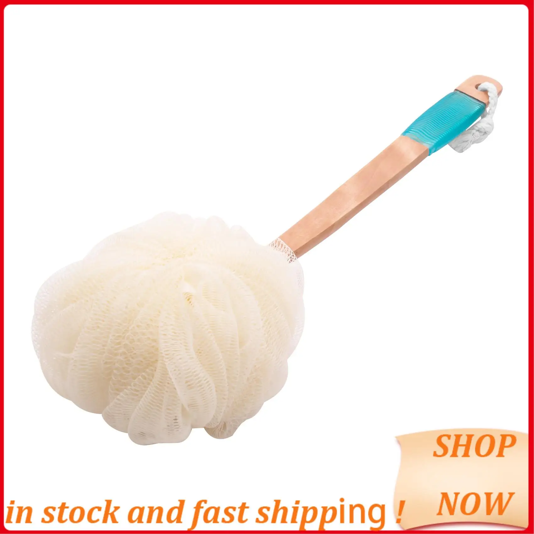Depurador de espalda de esponja de lufa, cepillo corporal de baño y ducha exfoliante de mango largo para hombres y mujeres, puf de Luffa de mano en un palo ¡CALIENTE!