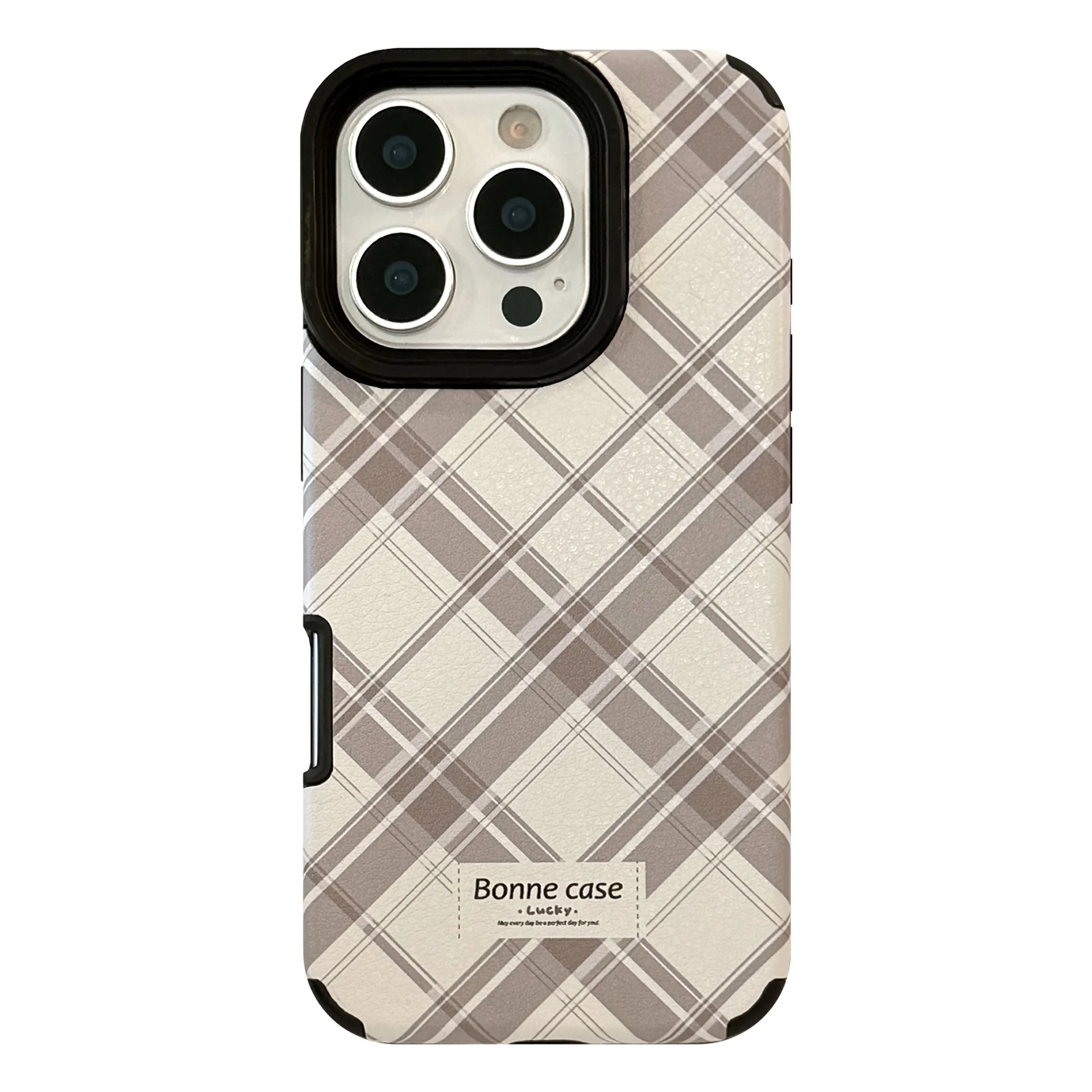 حافظة آيفون جلدية كورية بنمط Lingge 15 14 13 12 11 16 17 Pro Max Plus #6