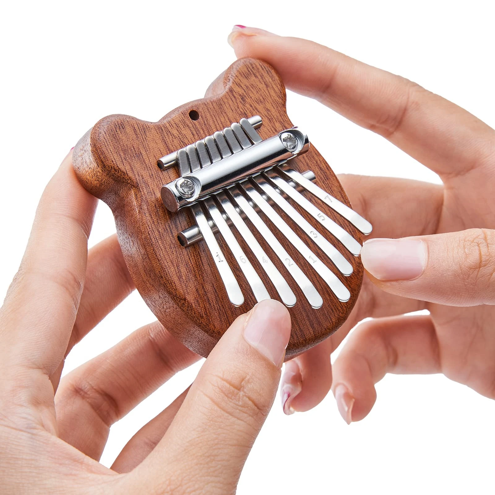 Mini Kalimba Daumenklavier mit 8 Tasten, 1 Packung, Wassertropfen-Stil, niedliches Instrument, tragbar, exquisites Geschenkset für Kinder