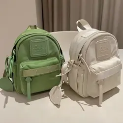 Backpack Small Bags Girls Solid Color Backpack Outdoor Leisure Women Mini Backpack Canvas Backpack