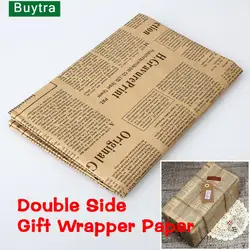 1pcs Vintage Newspaper Gift Wrapping Paper Artware Package Paper DIY Book Cover Kraft Paper Wrap Packing Accessories 52x75cm