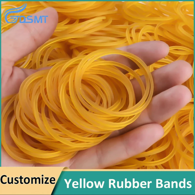 Diameter 10mm-60mm Width 1.5mm Yellow High Elastic Rubber Bands Supplies Stretchable Latex Rings For Home Office Stationery