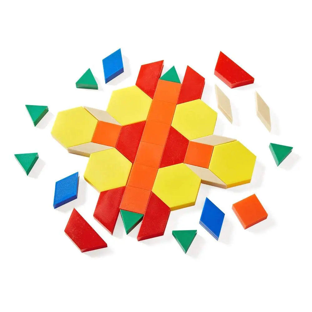 Blocchi con motivi educativi: set da 1,250 pezzi per bambini, Montessori, apprendimento geometrico, riconoscimento della forma e della simmetria