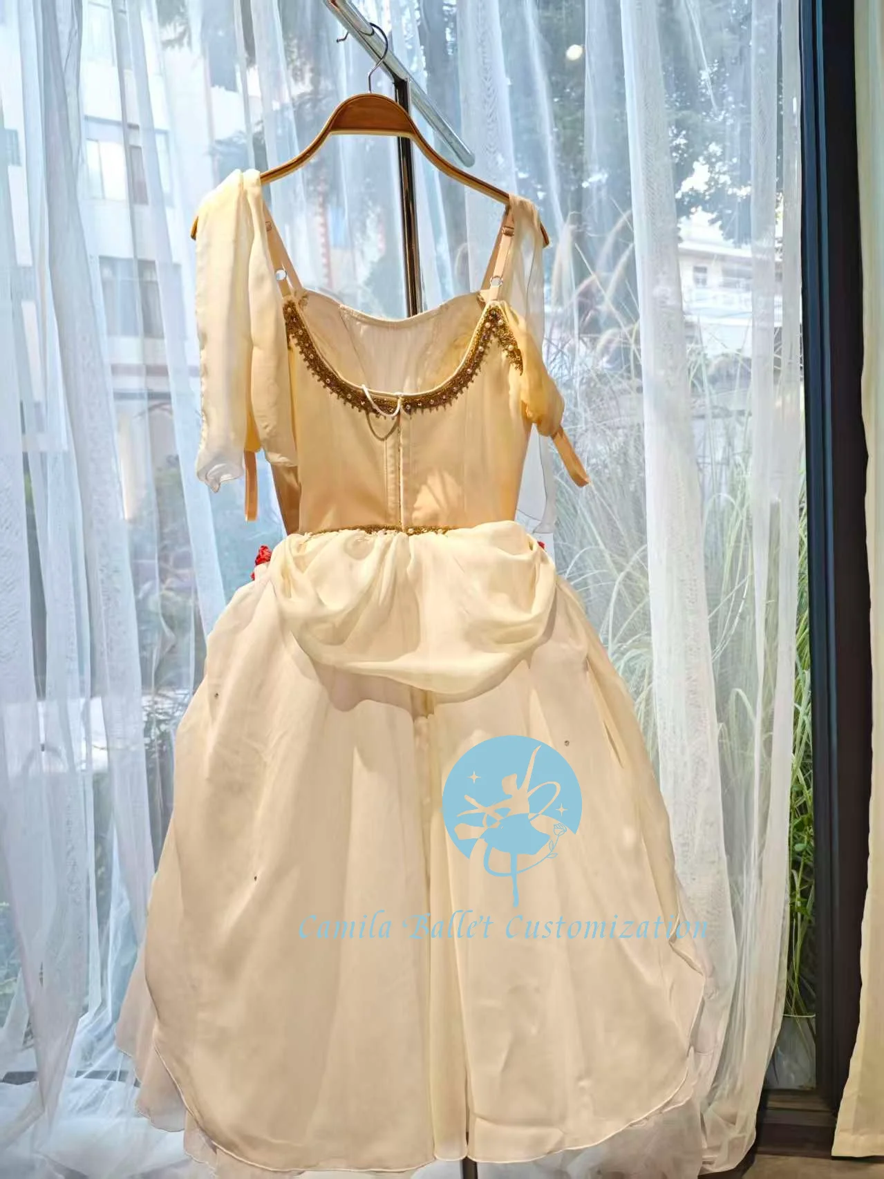 Hochwertiger, maßgeschneiderter Flora's Awakening Variations Ballettaufführungswettbewerb für Erwachsene und Kinder, Gazerock, langer Rock