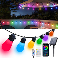 Outdoor RGB Adjustable String Lights  Smart  APP & Remote Control 20 LEDs Waterproof Landscape Lighting For Courtyard Backyard