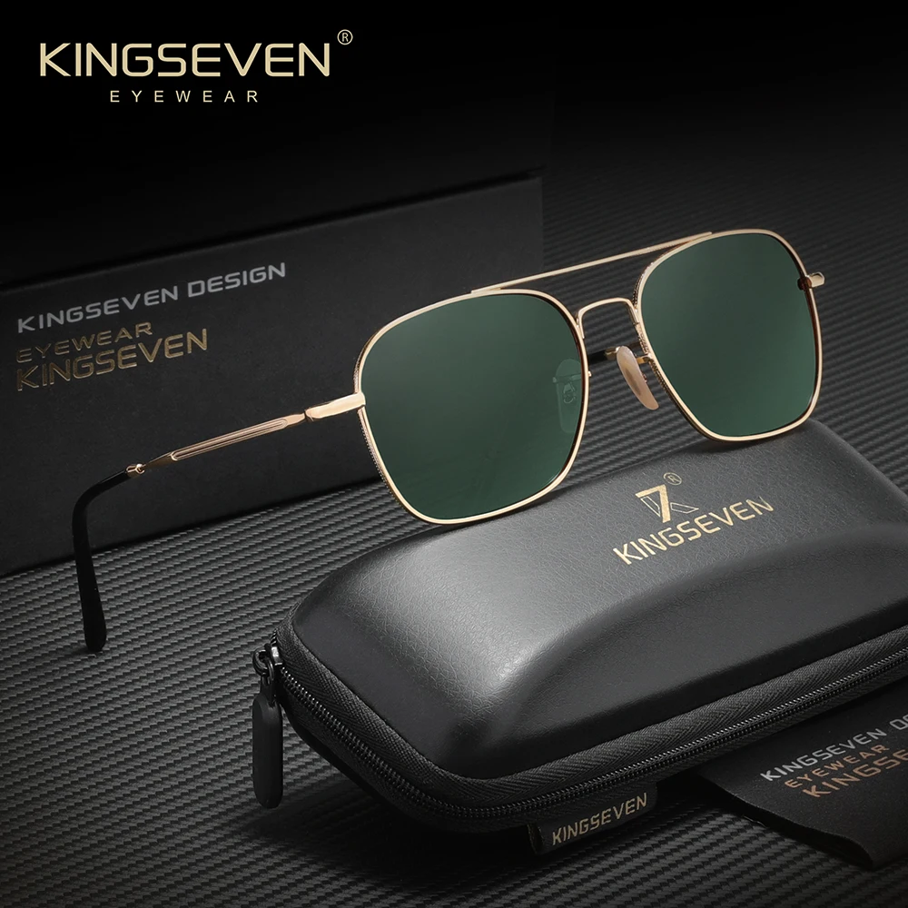 

Солнцезащитные очки KINGSEVEN: модные мужские и женские поляризационные очки с квадратной оправой из сплава, защита UV400, люксовые, для вождения и активного отдыха