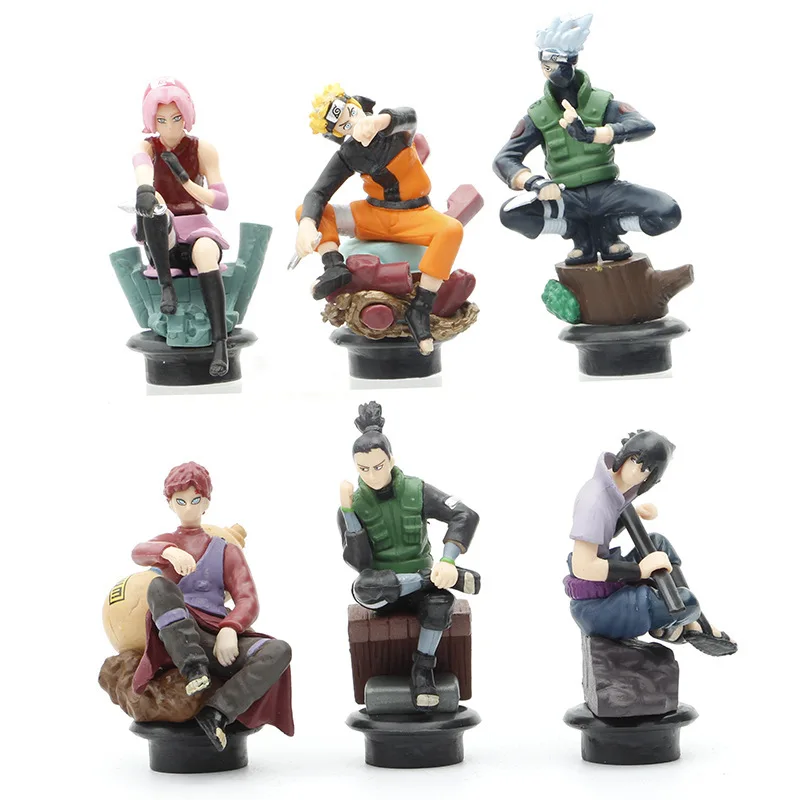 

6pcs Naruto Hatake Kakashi Uchiha Sasuke Uzumaki Naruto Haruno Sakura Anime Action Figure Model Collection Cartoon Figurine Toys