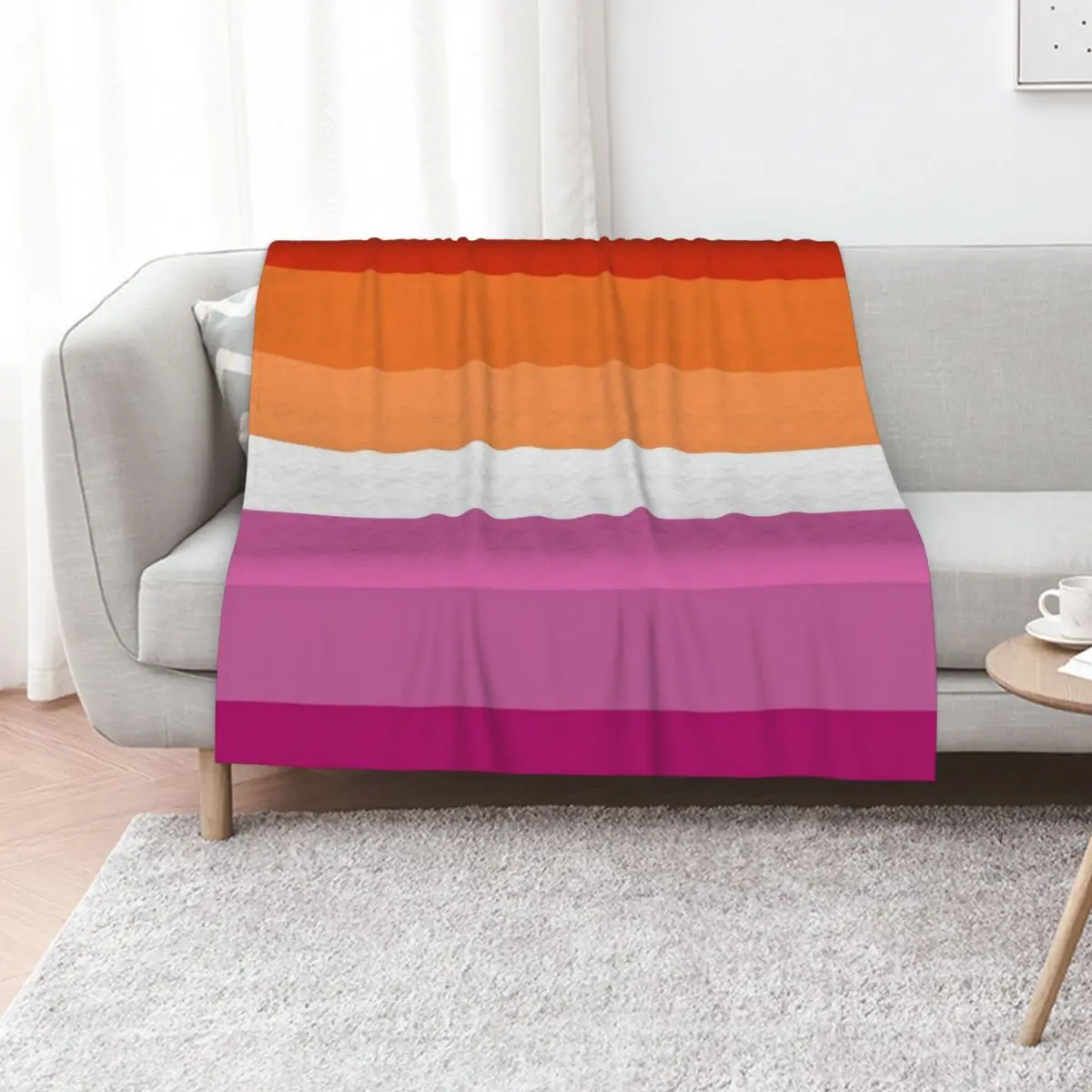 New lesbian flag expanded Throw Blanket Decoratives Designers Plush Stuffeds Weighted Thermals For Travel Blankets