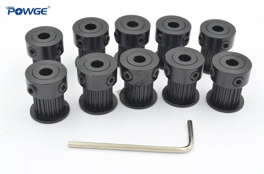 POWGE Black Anodizing 20 teeth 2M 2GT Synchronous Timing Pulley Bore 5/8mm for Width 9/10mm 2MGT GT2 Open Belt 20T 20Teeth VORON
