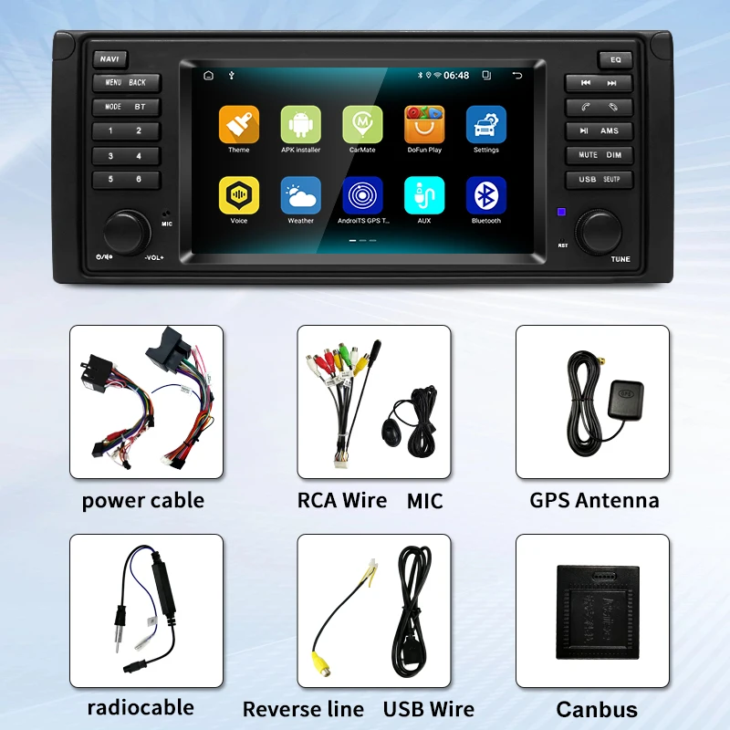 Dla BMW X5 E53 E39 E38 1996-2006 Radio samochodowe Multimedialny odtwarzacz wideo 7-calowy Android 13 Nawigacja GPS WIFI RDS FM Stereo Audio