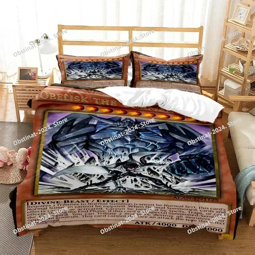 

3D Anime Yu-Gi-Oh Game Card Bedding Set Printed single Comforter Quilt Bed Duvet Cover Pillow Case 3 Pieces Sets Kids Adult Size